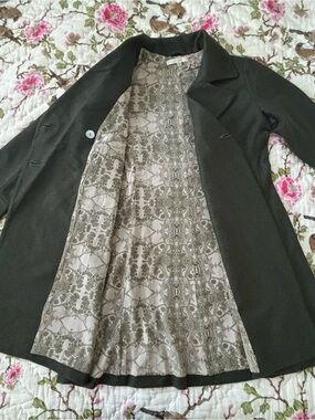 “Inspired by Nature” Erica Tanov Moss Green wool coat Size 3 or US size 10-12